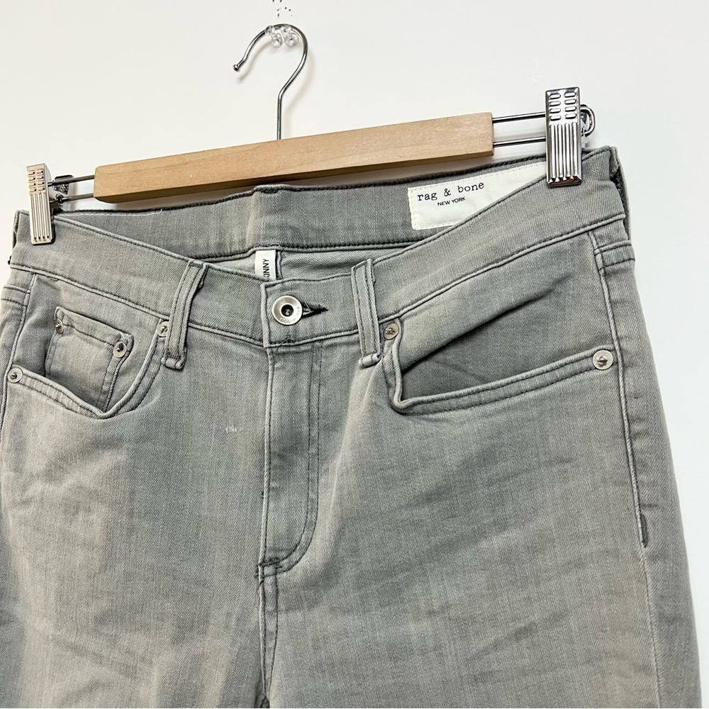 NWT Rag & Bone Slate Gray Ankle Length Skinny Jeans Raw Fray Hem Size 29 $228 - Picture 3 of 11